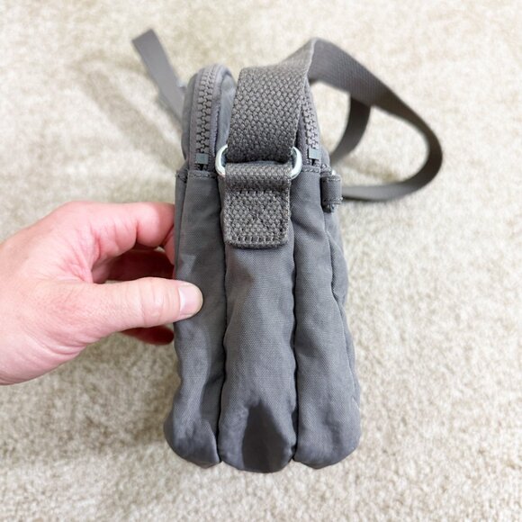 Kipling Taupe Nylon Crossbody Bag VGUC Zip Top Adjustable Strap Many Pockets - Picture 5 of 10